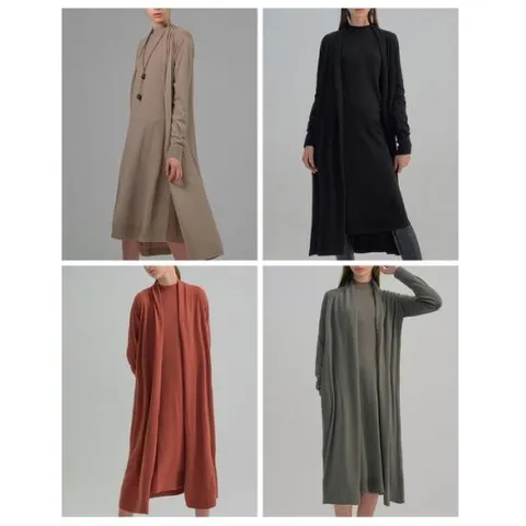 에테르나 캐시혼방 가디건 원피스 세트