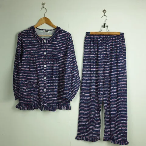 딩굴딩굴  러브하트 여성프릴 긴팔 잠옷상하세트