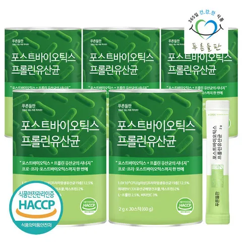 푸른들판 포스트바이오틱스 프롤린 유산균 30스틱 5개 프로바이오틱스 프리바이오틱스