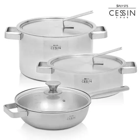 퀸센스 CESSIN 통5중스텐 3종B형(양수20+전골20+편수24)냄비세트
