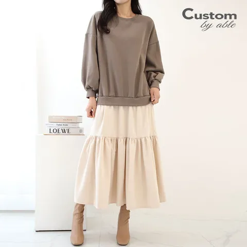 [한정/특가]레이어드 프릴 롱 기모 원피스_[C2012OP406D]