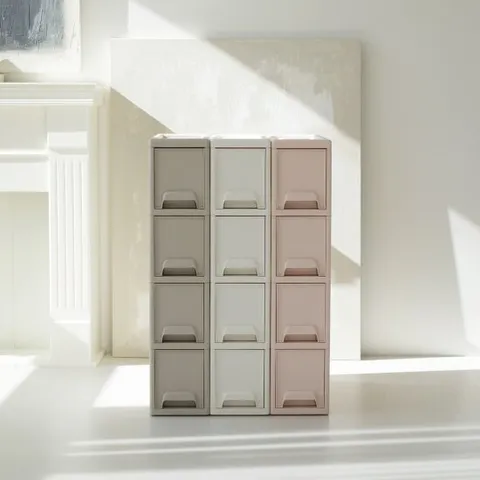 온도 플라스틱 서랍장 4단 소/수납정리함 틈새수납장 틈새서랍장