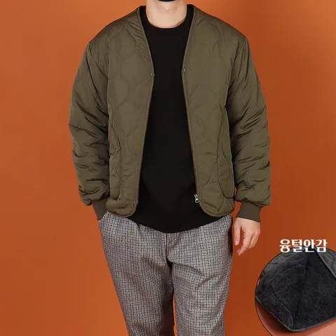 WBS 남자 빅사이즈 융털안감 깔깔이 퀄팅점퍼