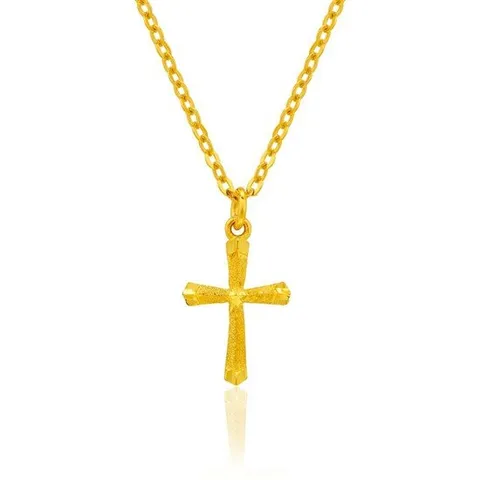 [한국금다이아몬드] 여자 순금 목걸이 크러스트 십자가 24K 3.75g 18K장식