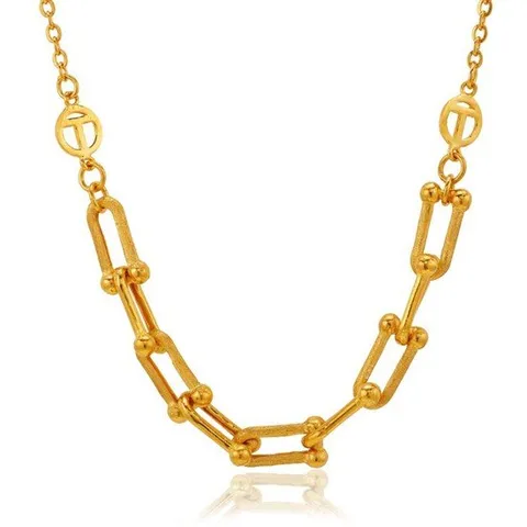 [한국금다이아몬드] 여자 순금 목걸이 체인 U 볼 매듭 24K 18.75g 18K장식