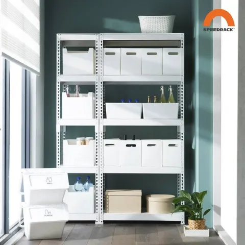 [스피드랙]500x300x1200_2단 베란다 수납 창고 팬트리 정리선반