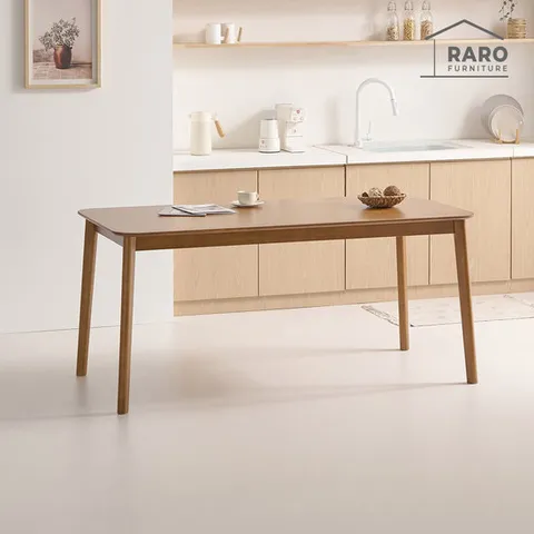 라로퍼니처 헤이즐 1650 고무나무 원목 6인 식탁 테이블