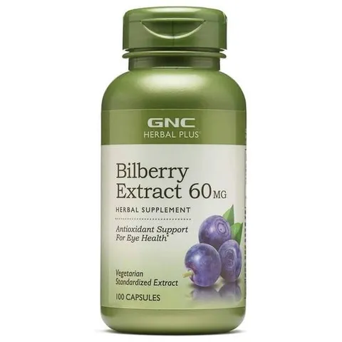 해외배송 GNC 지앤씨 허브 플러스 빌베리 추출물 60mg 100정 Bilberry