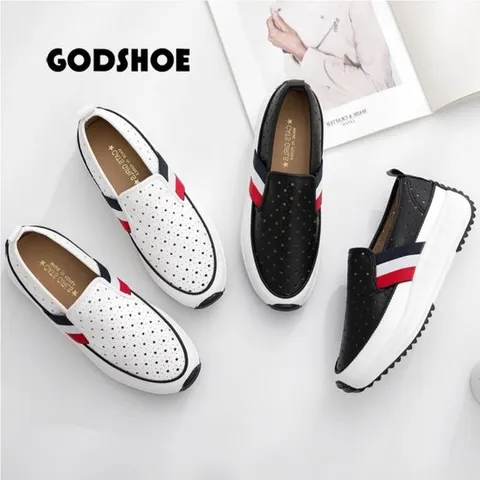 갓슈 쓰리라인 밴딩 키높이 펀칭슬립온