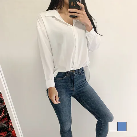 식스에비뉴 베이직 오버 루즈핏 기본 셔츠