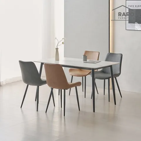 라로퍼니처 클래시 1400 포세린 통 세라믹 4인 식탁 세트 (식탁+의자4)