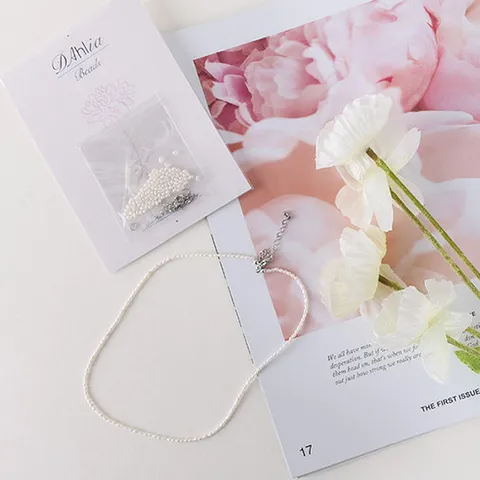 얇은 담수 진주 비즈 목걸이만들기Dahlia 못난이 진주알 DIY KIT