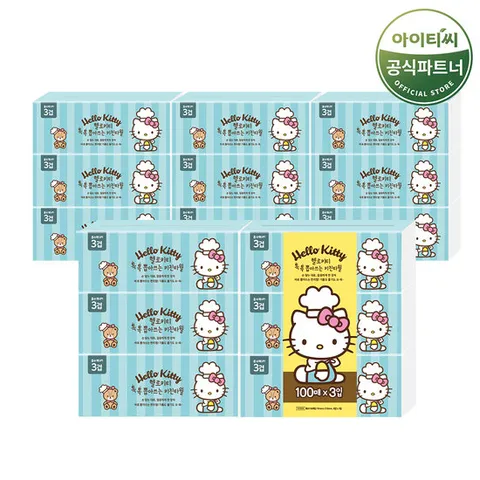 헬로키티 뽑아쓰는 키친타올 톡톡 (100매x15개)
