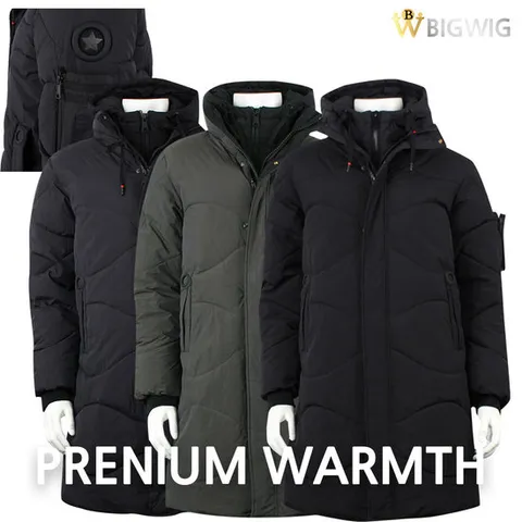 [더빅보스]하프 롱 패딩 점퍼 남성 겨울 가성비갑 후드탈부착