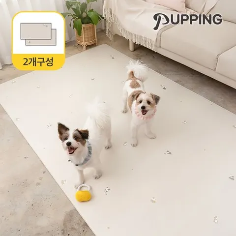 [2개구성] 퍼핑 펫매트 러그타입 견종디자인 L (240X140X0.6cm)