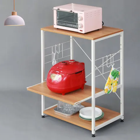 조립식 3단 주방 전자렌지대 수납장