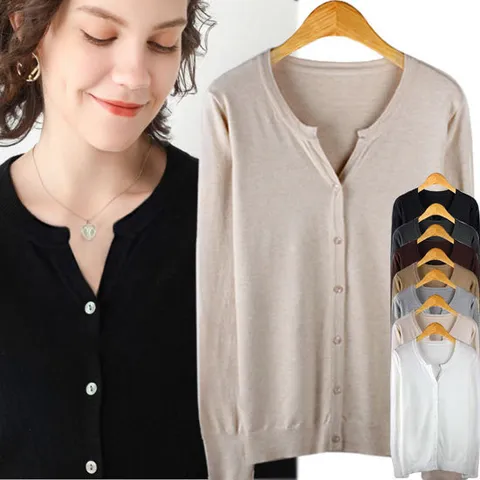 부드럽고 따뜻한 울혼방 니트 가디건/브이넥/라운드넥/7색상