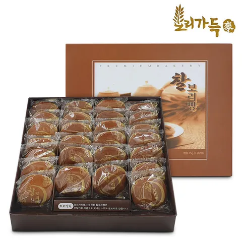 [보리가득] 100% 국내산 찰보리빵 18개입 (개당 25g / 무보존료)