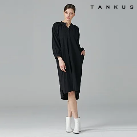 [탱커스] 하이넥 루즈핏 셔츠 원피스 (TT4OP027L0)