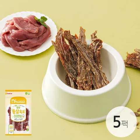 [듀먼] 통살육포 오리안심 5팩 / 국산오리 강아지간식