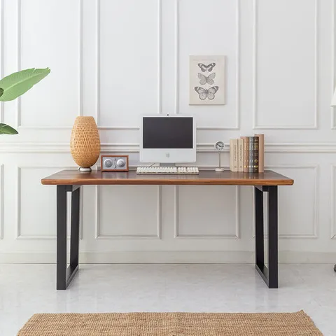 리버퍼니쳐 장미원목 우드슬랩 인테리어 책상(2size) RH0189