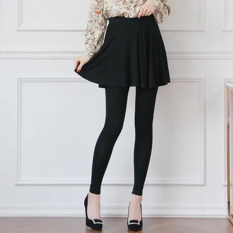 [퍼스트클로]여성 빅사이즈 코튼 플레어 4부 치마레깅스_5872
