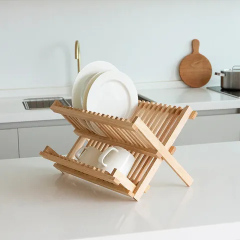 원목 접이식 식기건조대 식기정리대