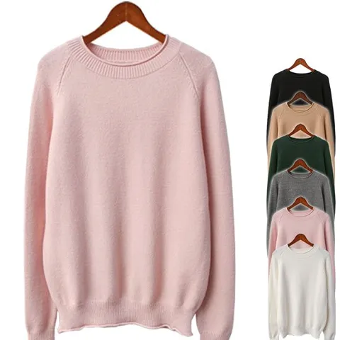 따뜻한 돌돌이 여성 무지라운드니트/미시니트/니트블라우스6컬러