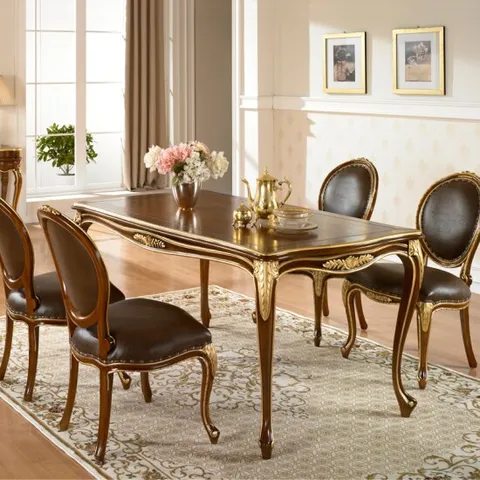 젠틱가구 북유럽 인테리어 고급 메르 4인 엔틱식탁세트 테이블