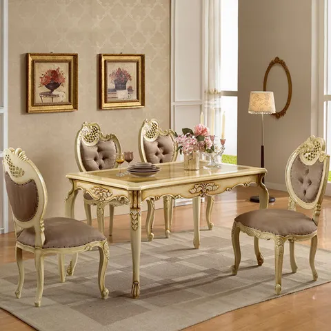젠틱가구 럭셔리 유럽명품 고급 슈린A 4인 엔틱식탁세트 테이블