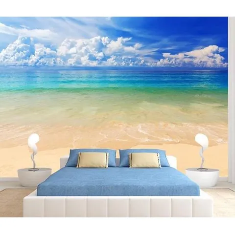 [크레용벽지] 시원한 바다풍경 3폭 포인트 뮤럴벽지