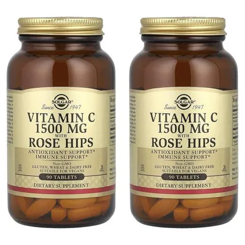 해외배송 Solgar 솔가 비타민C 로즈힙 1500mg 90정 2개