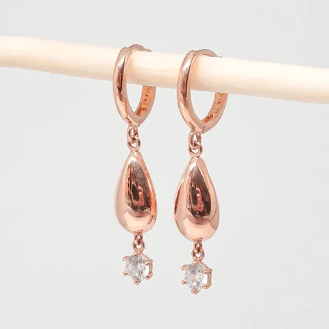 오팔하우스 14k 물방울 큐빅 원터치 귀걸이 OPNIE3159-1