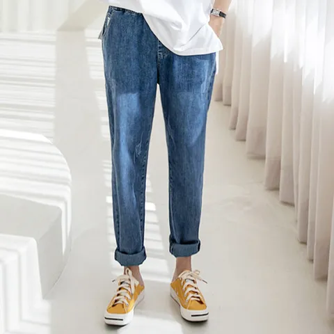 [나크21] (55~99) 니들워싱 데님 배기팬츠 NK11-P-24 /빅사이즈