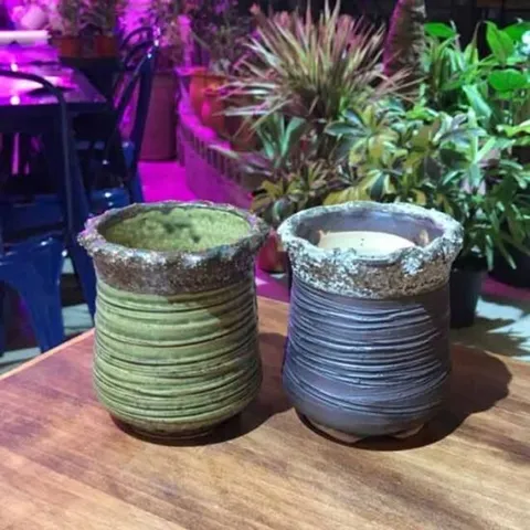 도기 층층꽃-미니 다육이 10x11.5cm 화분 (랜덤컬러