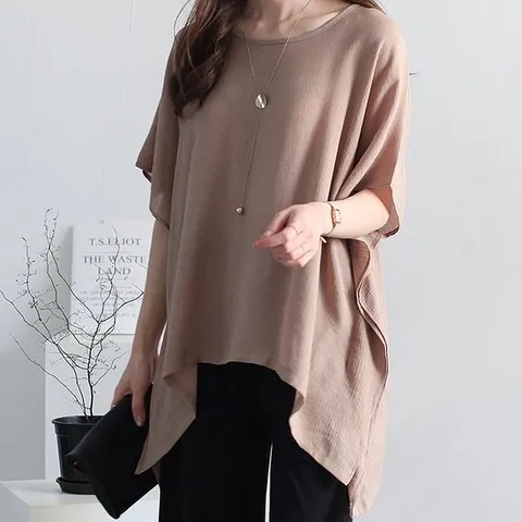 [하늘바라기]셀 가오리 판초 블라우스