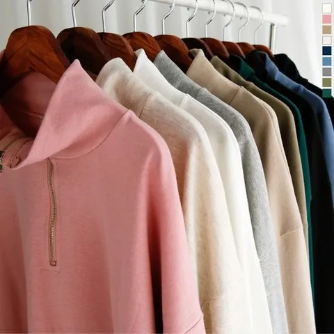 [니까]남여공용 무지 반집업 아노락 맨투맨