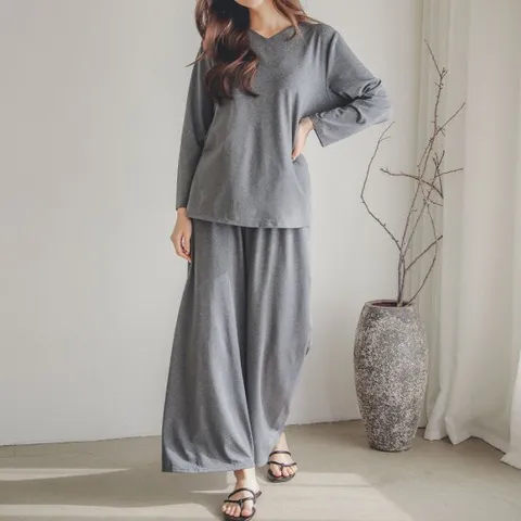 에펠 피치기모 긴팔투피스 홈웨어 이지웨어 상하복