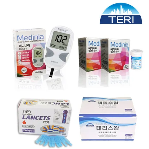 TG 메디니아 혈당계+시험지 100매+침200개+솜100매