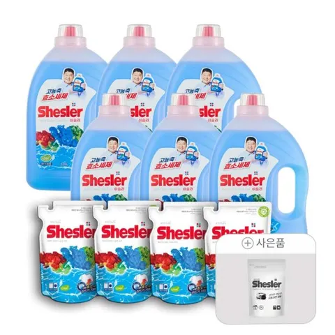 쉬슬러 에이프릴 액상세제3.05L 6개+세제리필500ml 4개 (+쉬슬러 캡슐세제 5개입)