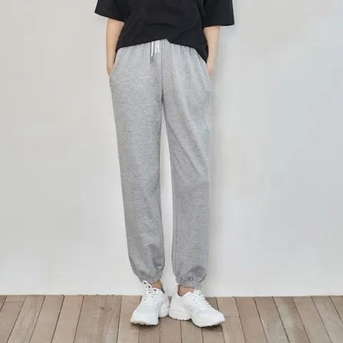 [진마니아]허리스트링 그레이 데일리 트레이닝 조거팬츠 바지