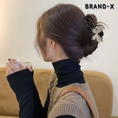 [체험특가][브랜드엑스] 블링블링 버터 플라이 올림머리 집게핀