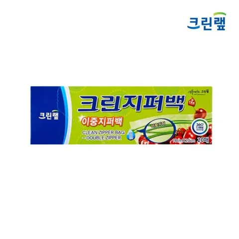 크린랩 이중 지퍼백 18cm x 20cm 소 20매