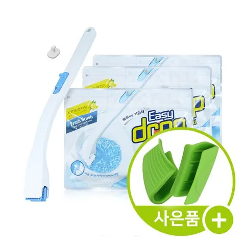 이지드롭 변기크리너 세트 핸들1개+리필3팩 (레몬향)