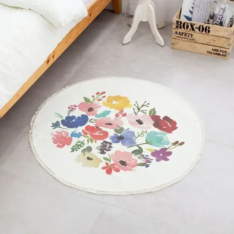 면혼방 원형러그 침실러그 면러그 90cm 5월의향기