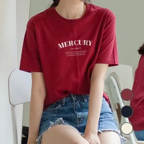 [험블] 레터링 머큐리 루즈핏티 여름코디 여성반팔티