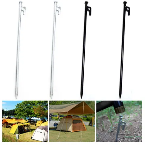 캠핑 텐트 단조팩 블랙 실버 40cm 4개 타프 천막 용품 폴대 스틸