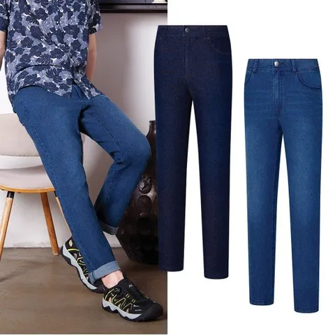 콜핑 남성 중청 진청 스판 여름 등산 데님 청바지