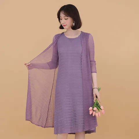 애비뉴투지 엄마옷 여름 쉬폰 조끼 일체형 플리츠 원피스 O04102