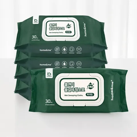 홈앤미 물걸레 청소포 특대형 캡형 150매(30매X5팩)